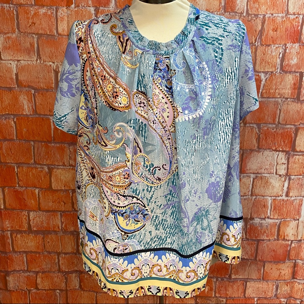 Investments Petites Paisley Print Top